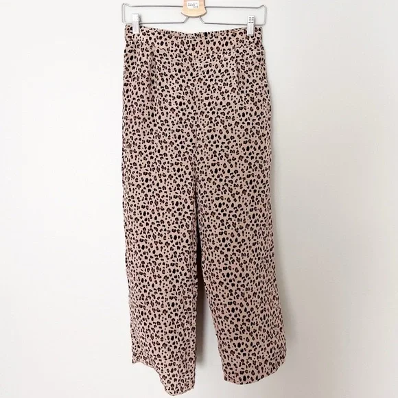 2/25 J Crew Leopard Pant Trousers Silk Work Office Pullon Style Animal print - Picture 2 of 4